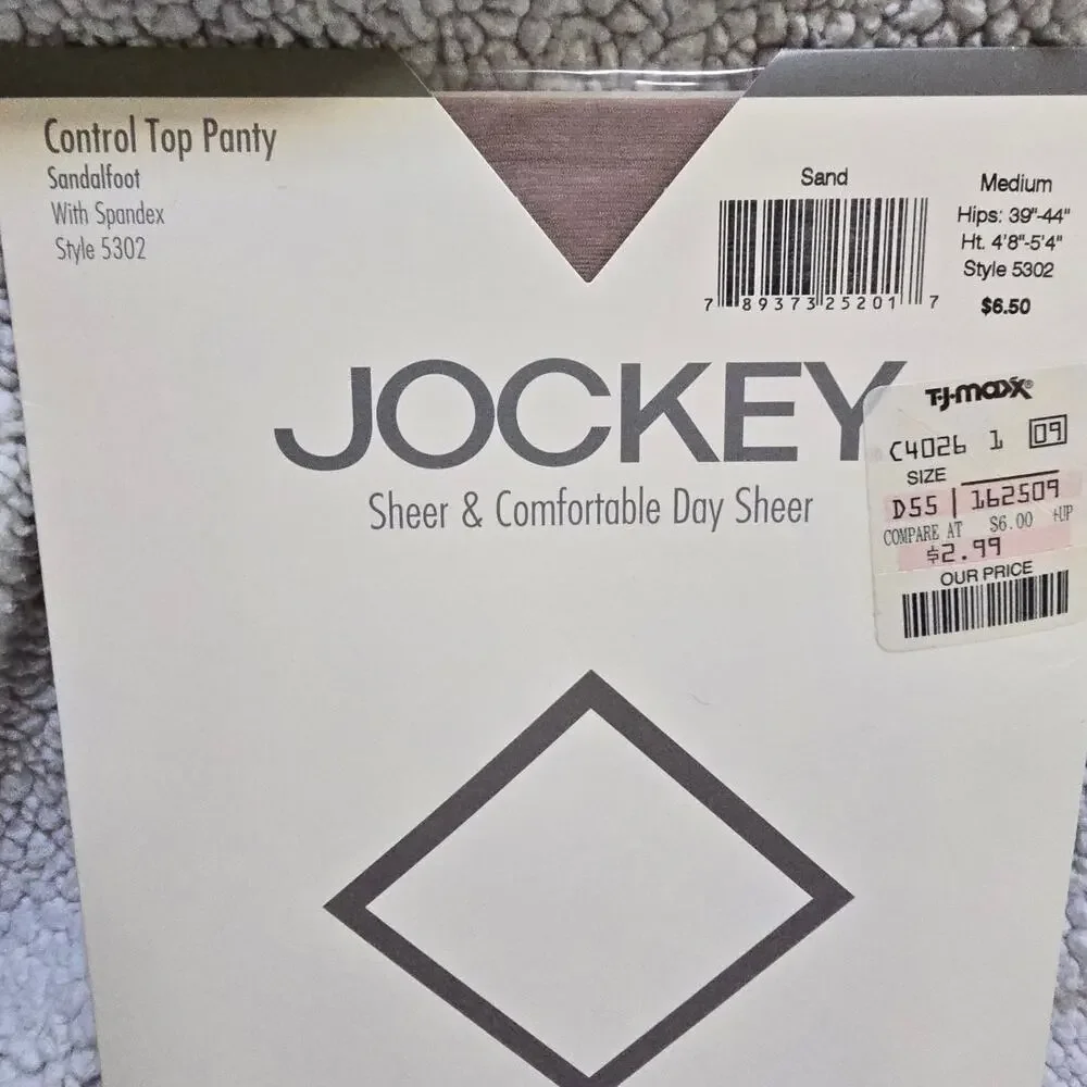 Vintage Jockey Pantyhose Lot 3 Medium Sand Nude Bodyshaper Day Sheer NIP